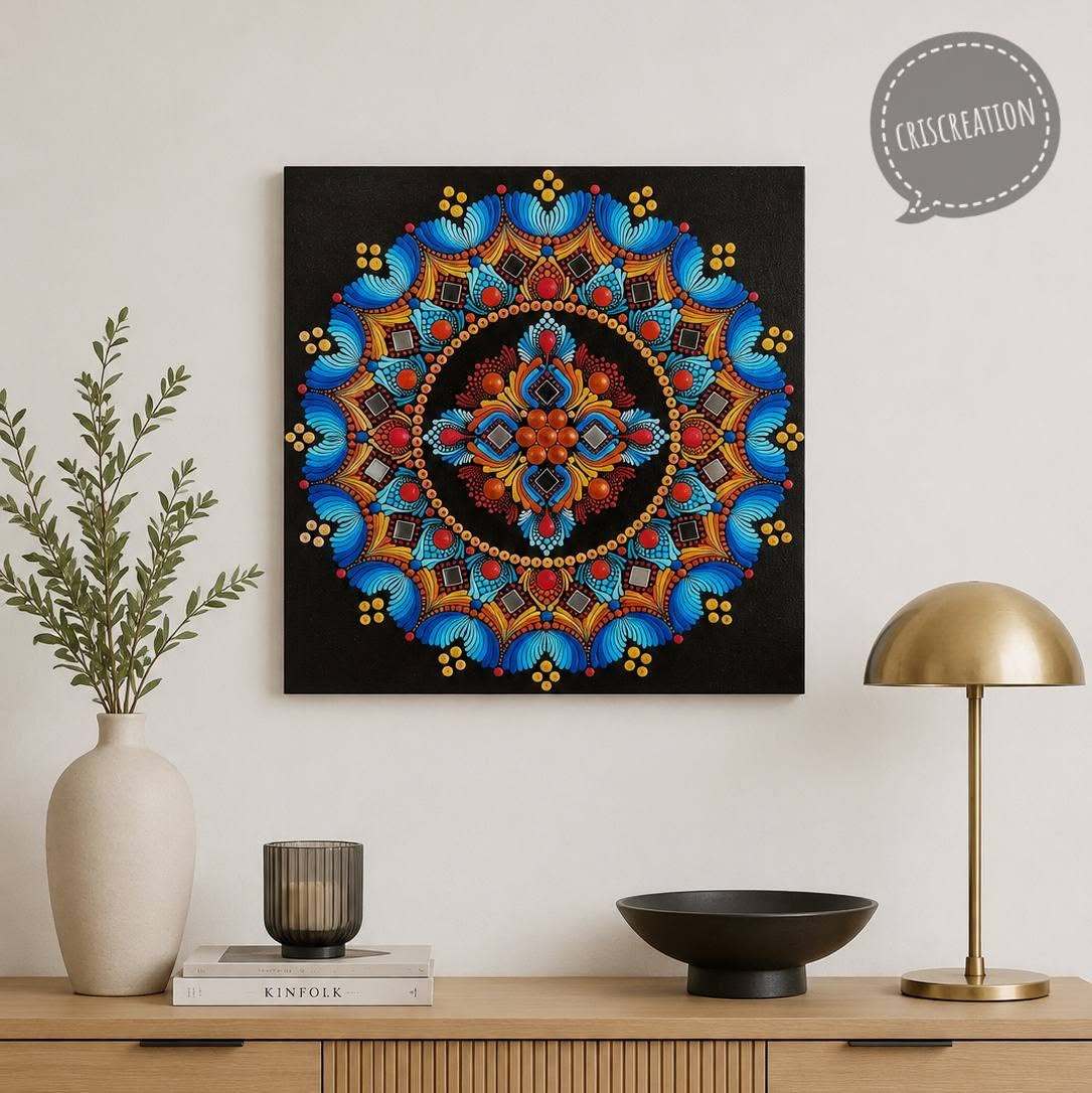Mandala kis tükrökkel - 30x30 cm
