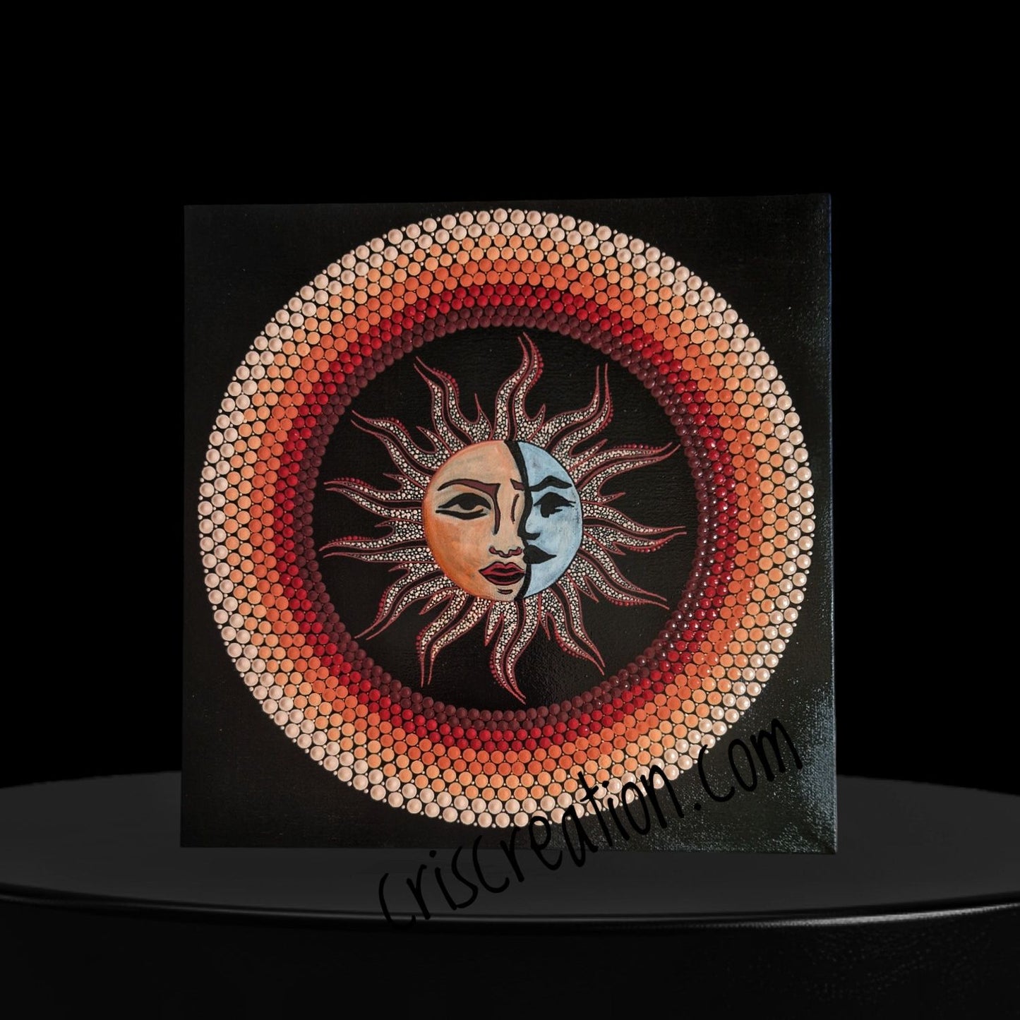"Nap és Hold" Mandala - 33x33 cm