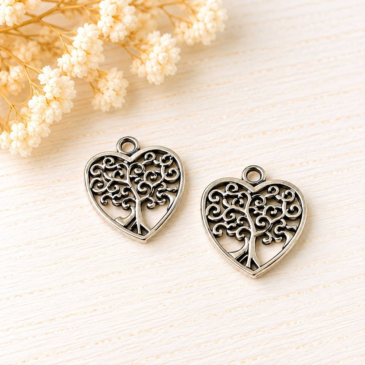 18. Életfa charm - 1,7x1,5 cm - 2db