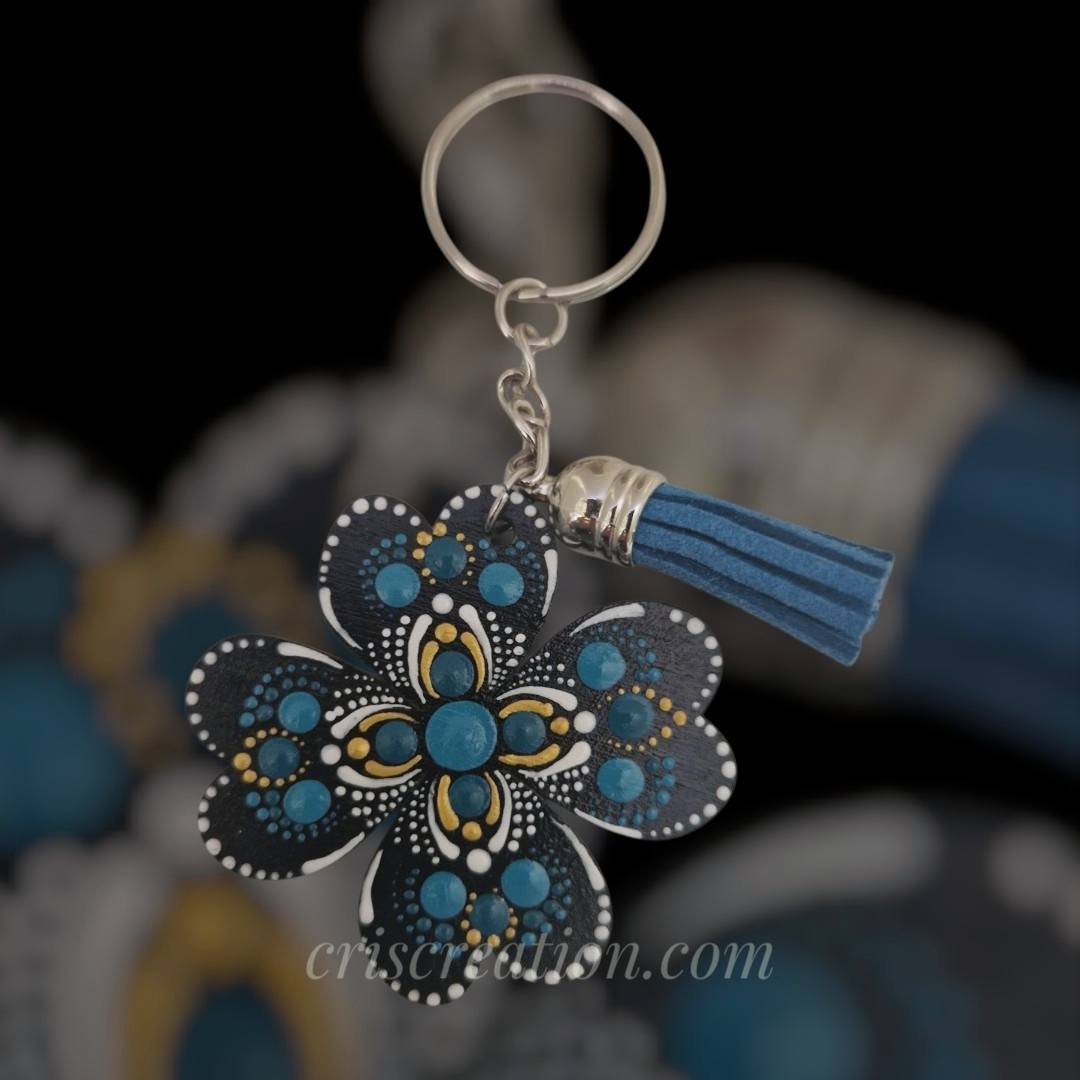 Kulcstartó "négylevelű lóhere" - 5,5x5 cm