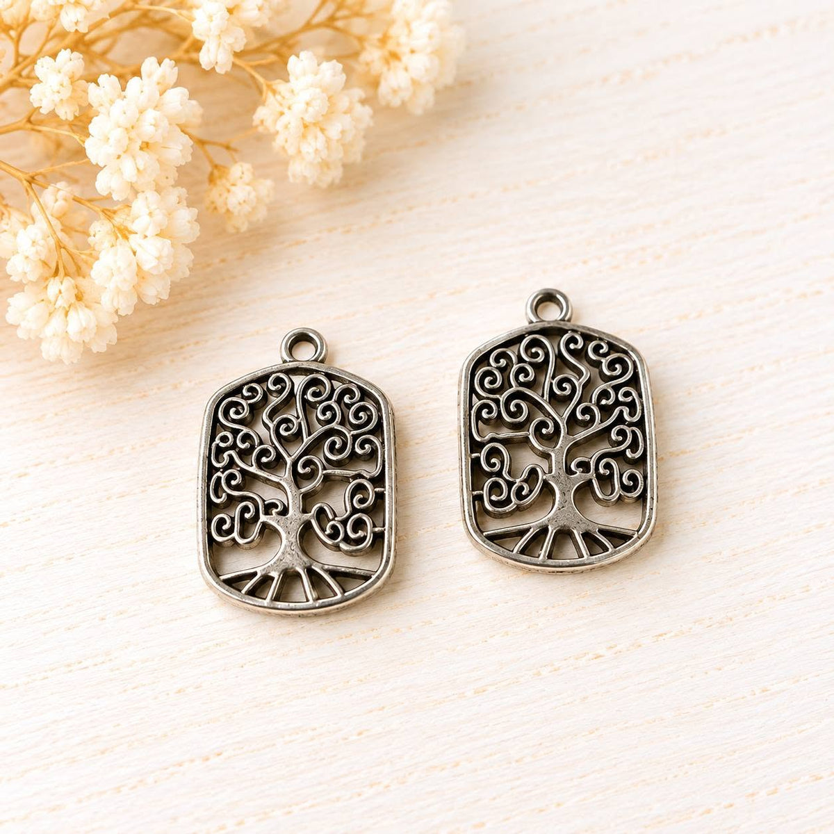 19. Életfa charm - 2,2x1,4 cm - 2 db