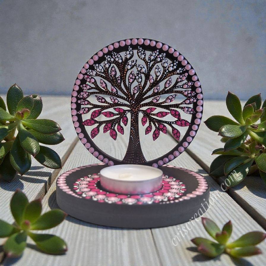 Mécsestartó életfával - 10 cm