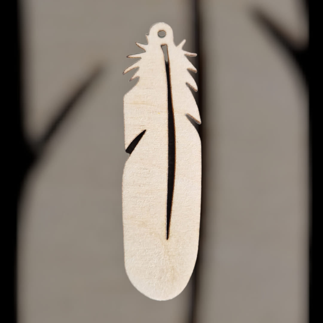Ékszeralap madártoll 0019. - lézervágott 3mm - 7x 2 cm