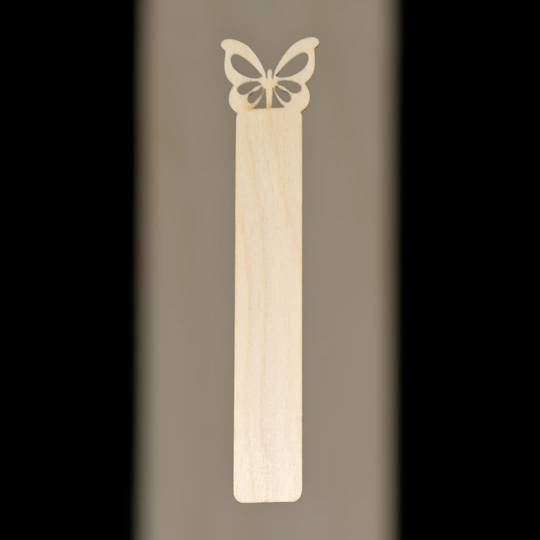 Könyvjelző pillangó - lézervágott 3 mm - 16x2,3 cm(pillangó 3,5 cm széles)