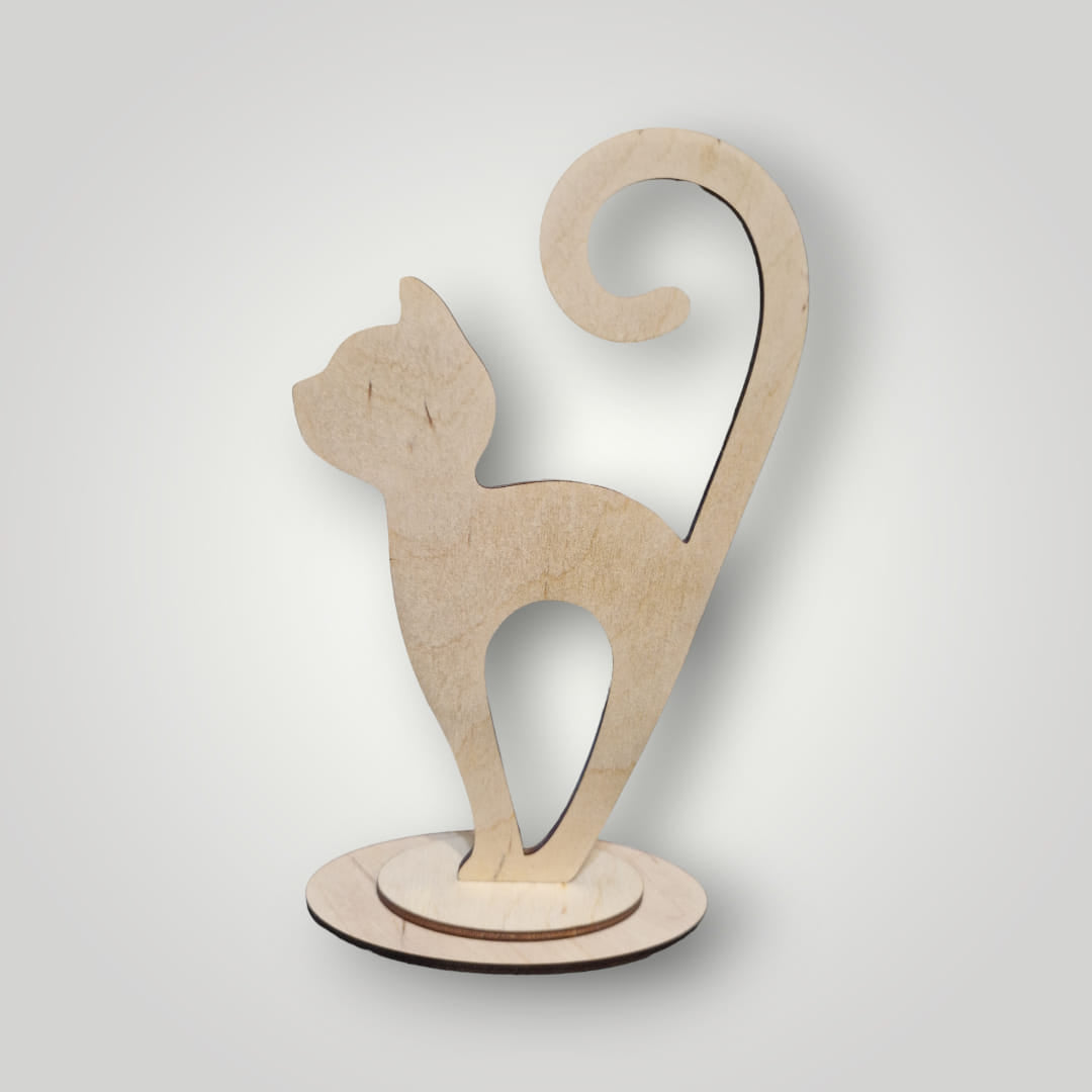 Cica talppal - lézervágott 3mm - 21x11 cm