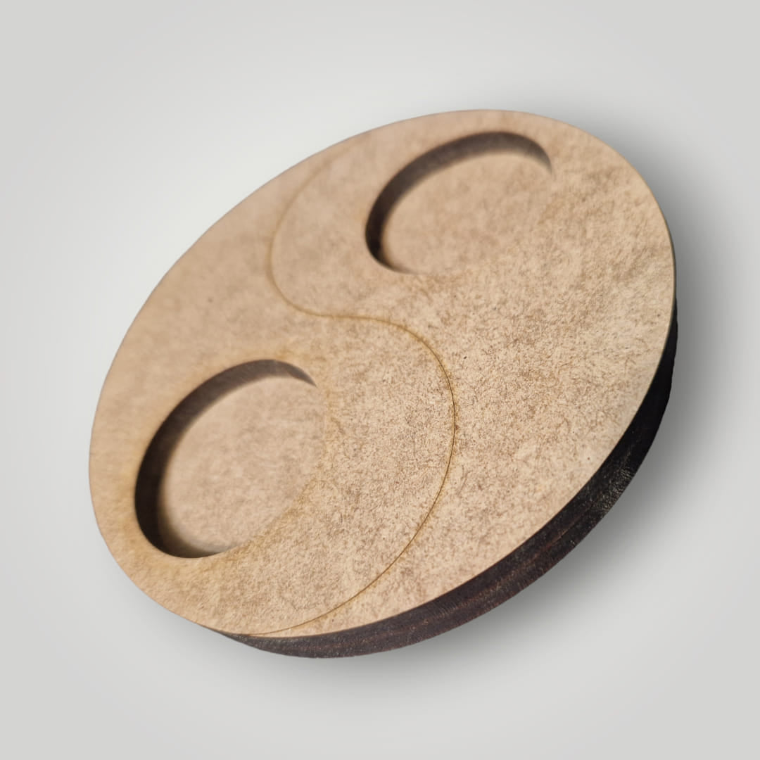 Jin Jang mécsestartó (030) - lézervágott MDF - 12x1,2 cm