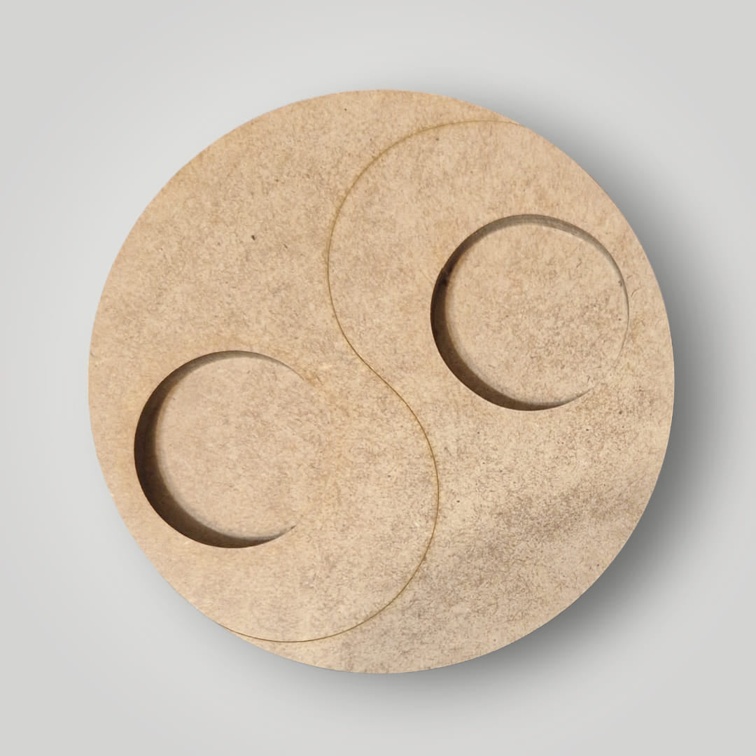 Jin Jang mécsestartó (030) - lézervágott MDF - 12x1,2 cm