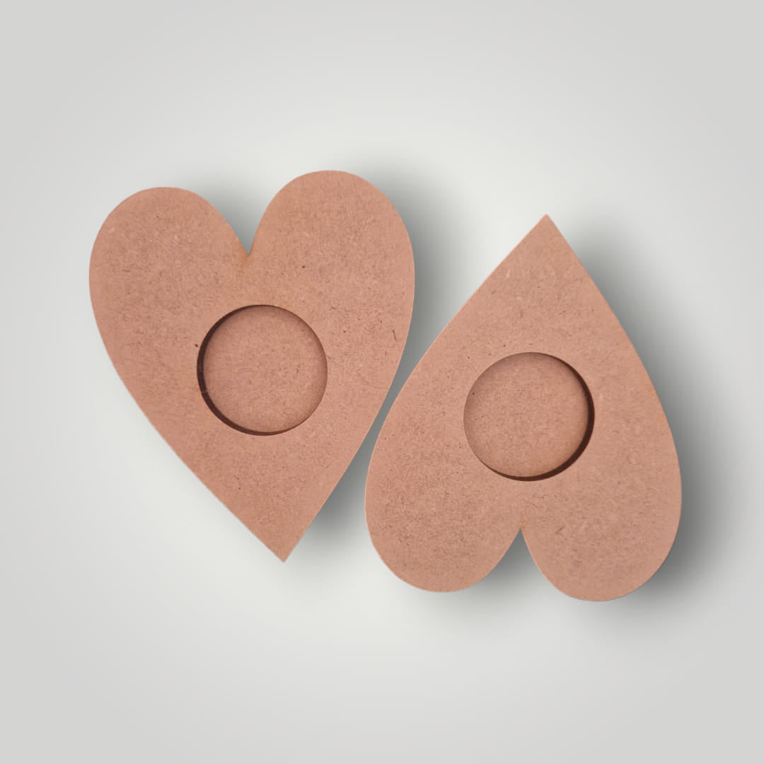 Mécsestartó Szív "3" (026) - lézervágott MDF - 12x10x1,2 cm