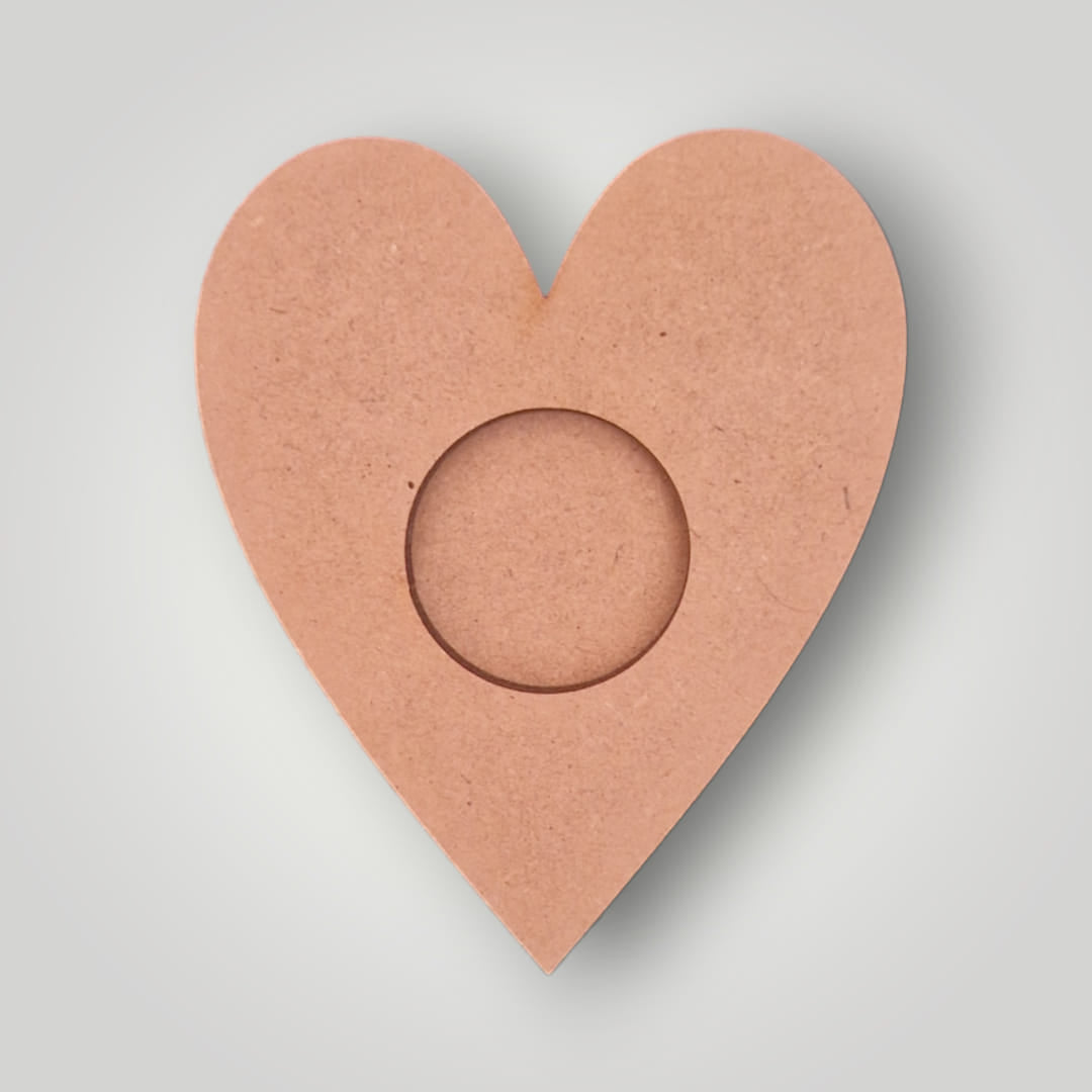 Mécsestartó Szív "3" (026) - lézervágott MDF - 12x10x1,2 cm