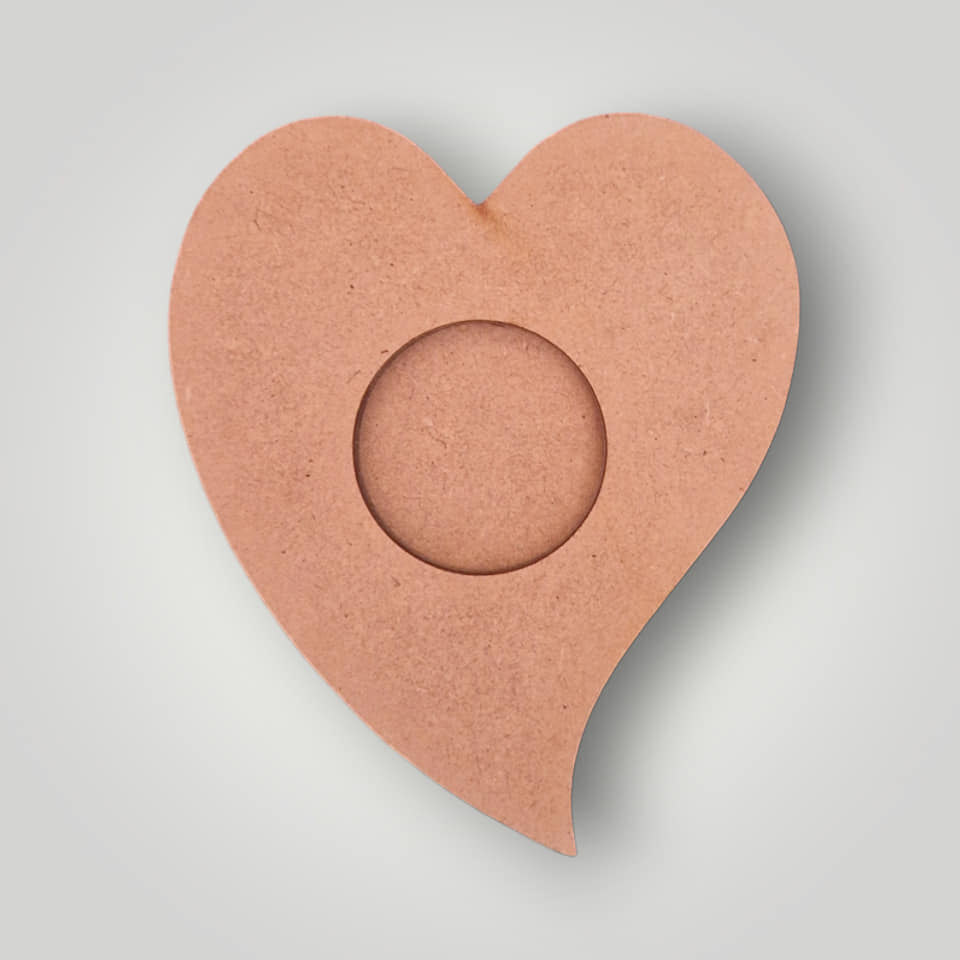 Mécsestartó Szív "2"(027) - lézervágott MDF - 12x10x1,2 cm