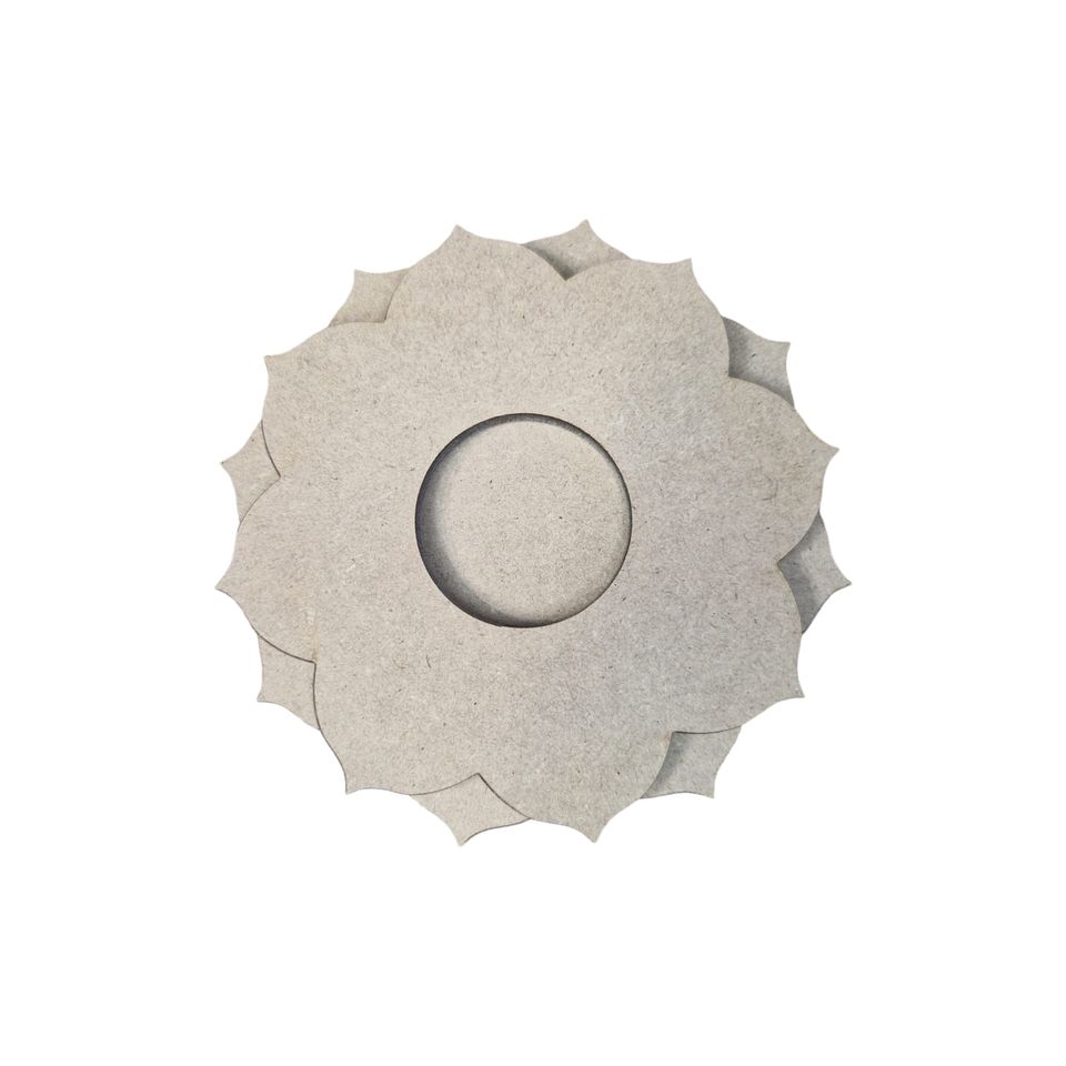 Mécsestartó "Virág" (025)- lézervágott MDF - 12x1,2 cm