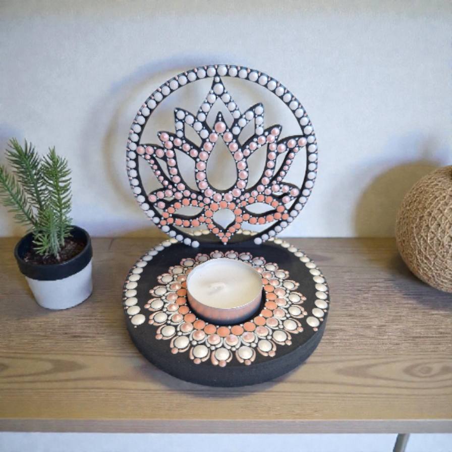 Mécsestartó lótuszvirággal 11 cm