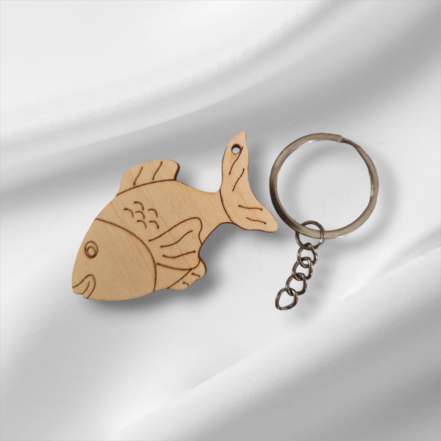 Kulcstartó "hal" karikával - 6,5x3,8 cm