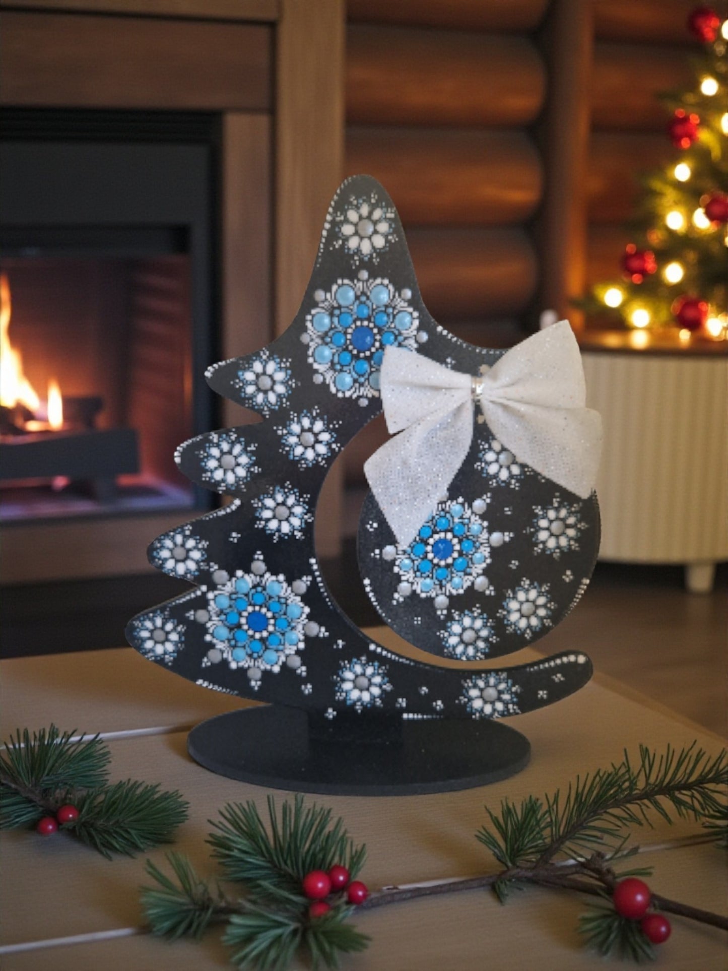 Karácsonyfa dísszel - 20,5x17,5 cm