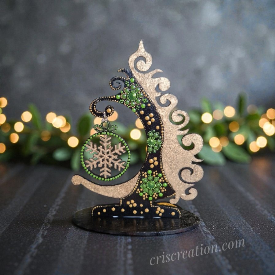 Karácsonyfa dísszel - 20x15 cm