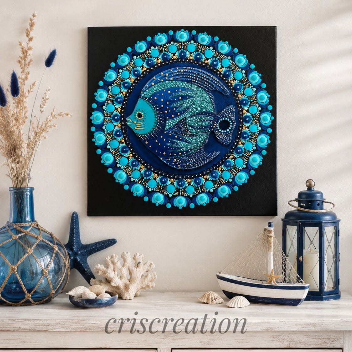 014. Mandala akasztóval - 30x30 cm