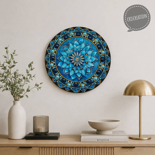 "Kék virág" mandala - 30 cm-es