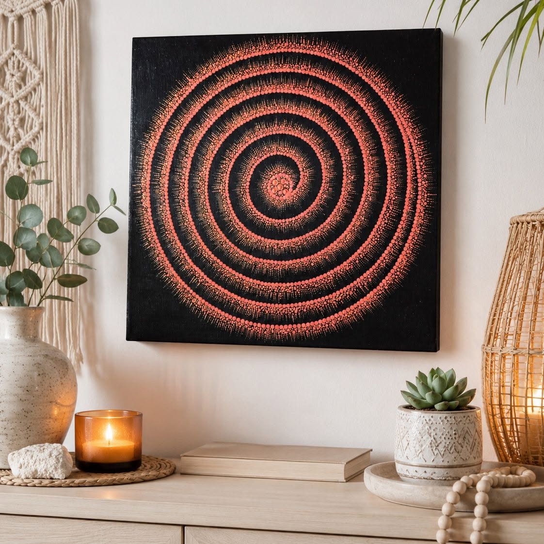 "Spirál" mandala - 30 x30 cm