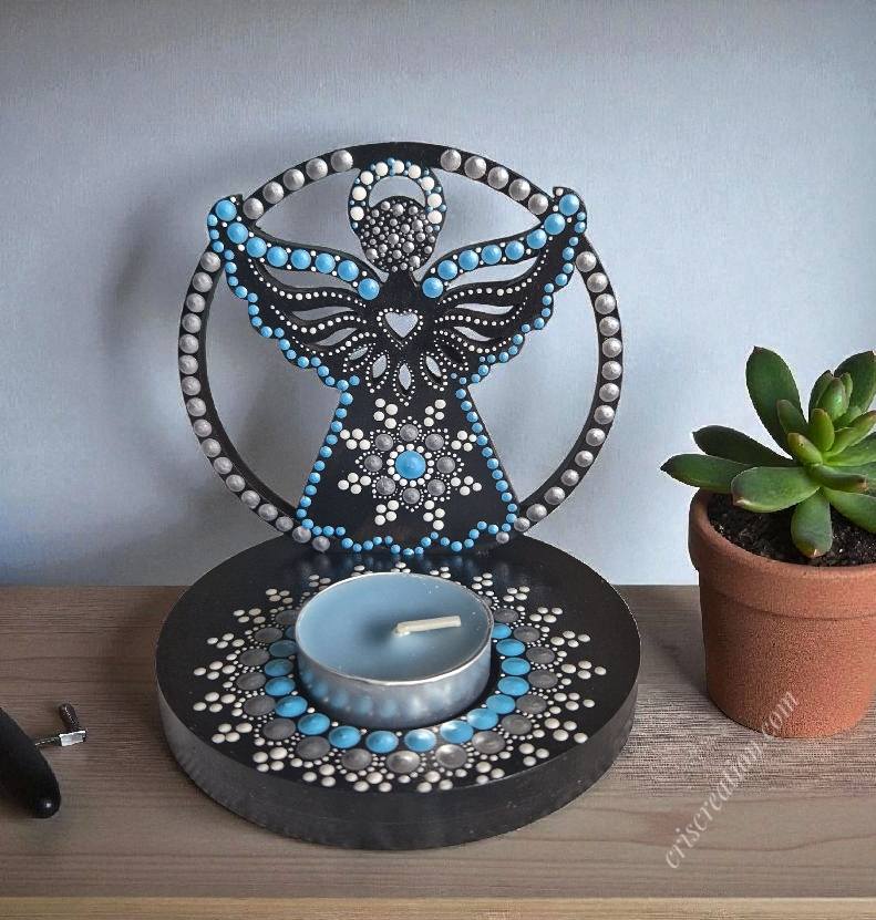 Mécsestartó  "Angyalkás" - 10 cm