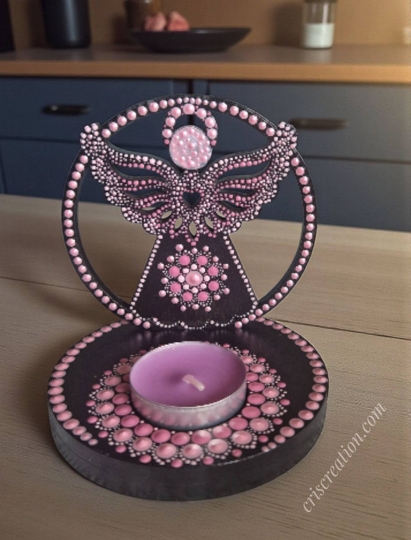 Mécsestartó  "Angyalkás" - 10 cm