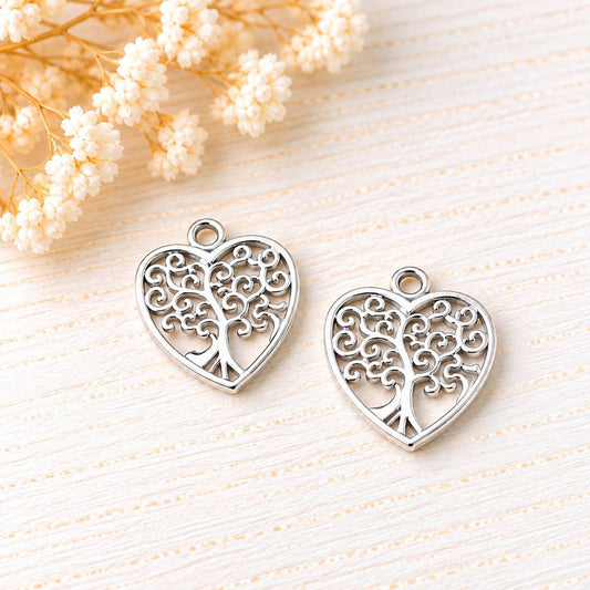 18. Életfa charm - 1,7x1,5 cm - 2db