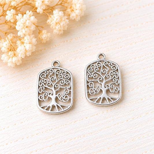 19. Életfa charm - 2,2x1,4 cm - 2 db