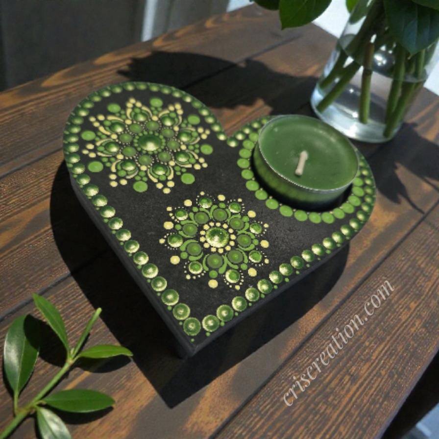 Mécsestartó szív - 12x11 cm