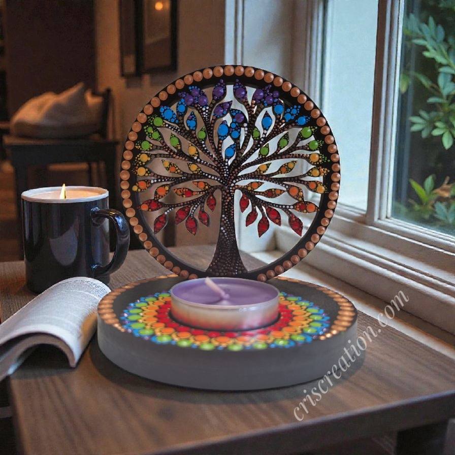 Mécsestartó életfával   - 10 cm