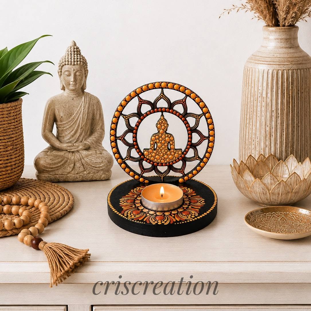 Buddha mécsestartó