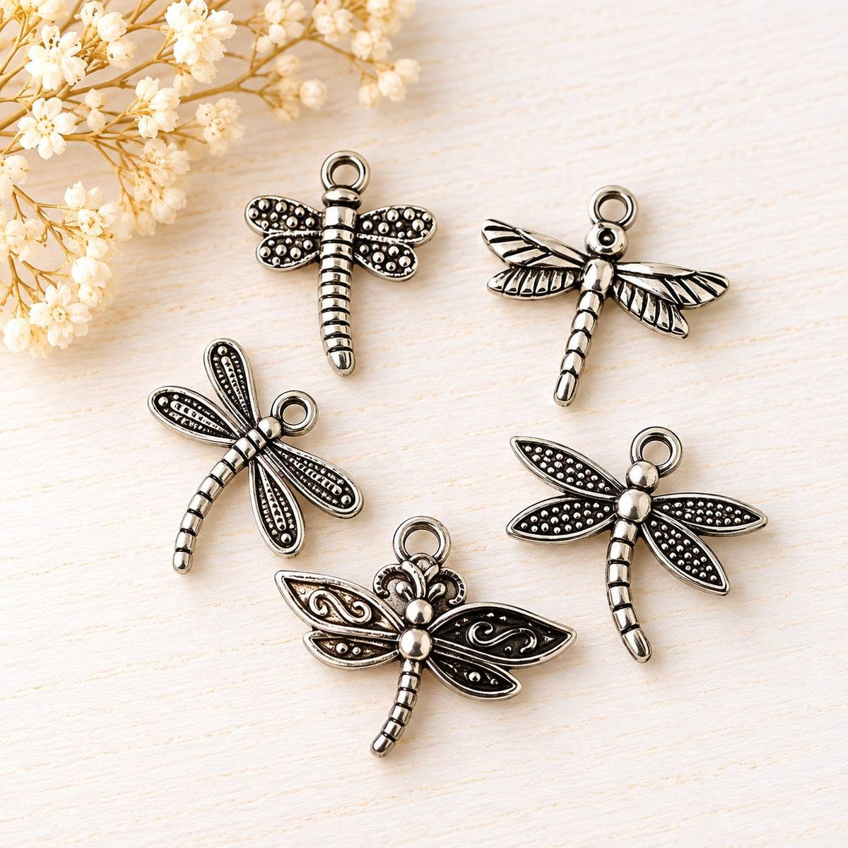 28. Szitakötő charm - 1-1,7-1-5 cm - 5 db