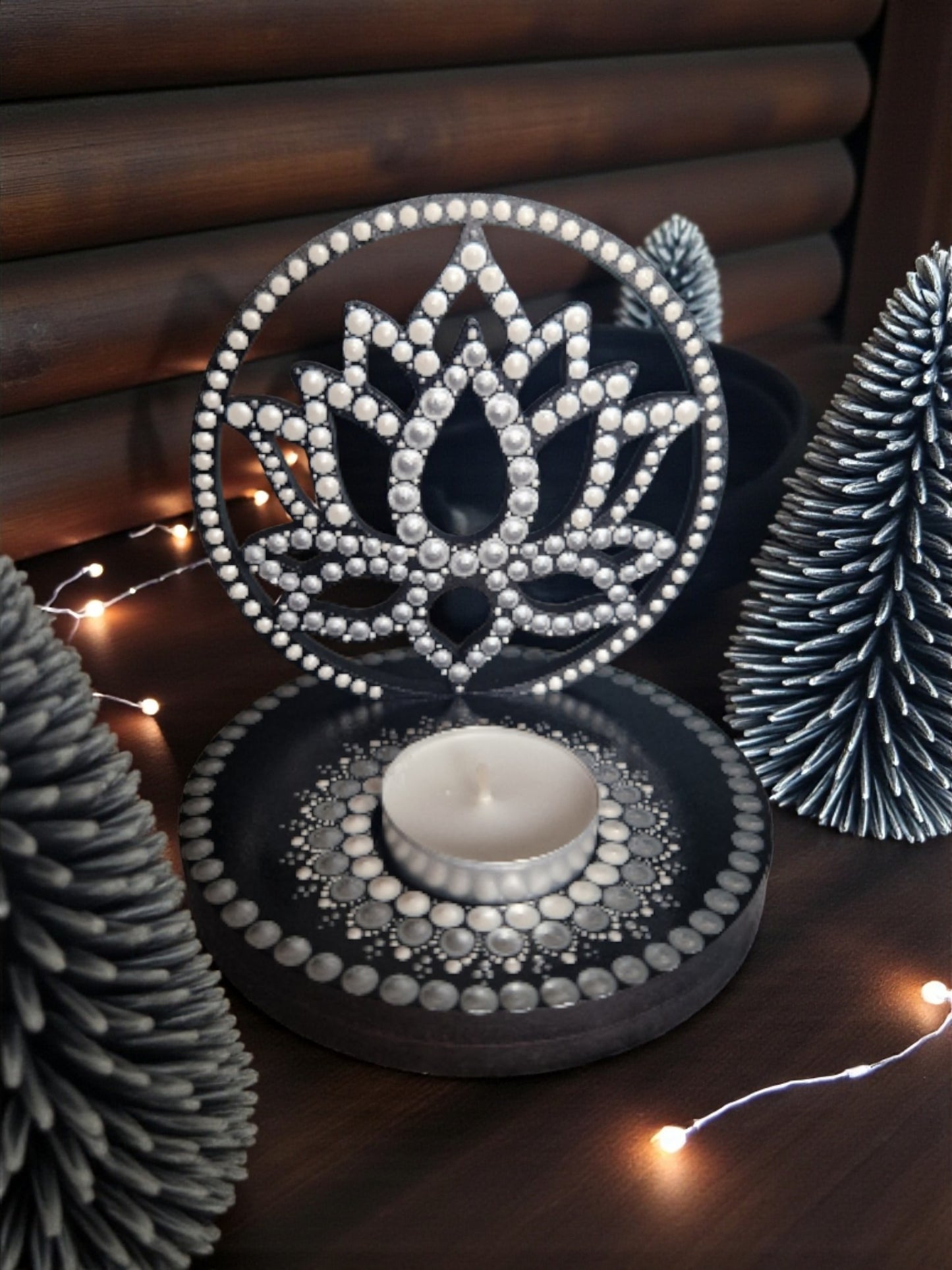 Mécsestartó lótuszvirággal 11 cm