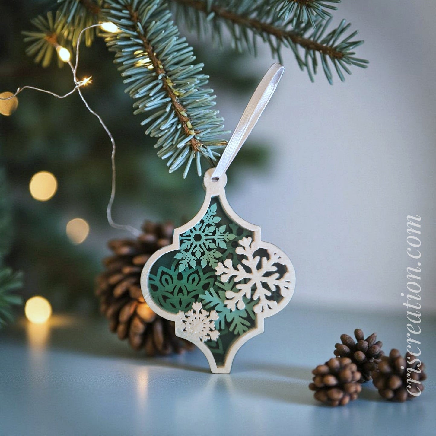 Karácsonyi dísz 4 rétegű - 9x7 cm