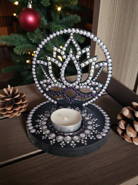 Mécsestartó lótuszvirággal 11 cm