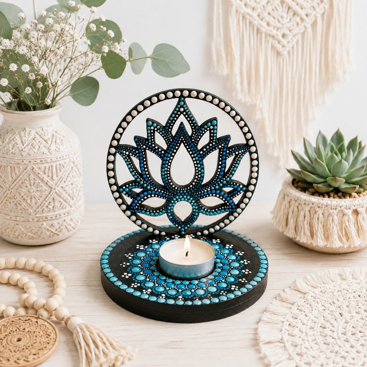 "Kék lótusz"  - mécsestartó