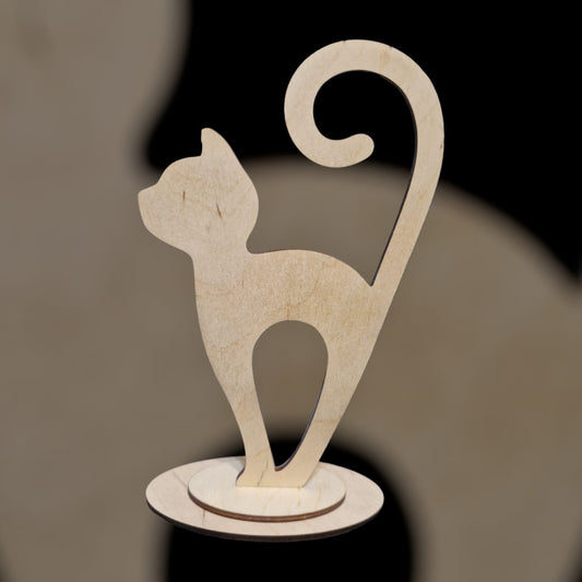 Cica talppal - lézervágott 3mm - 21x11 cm