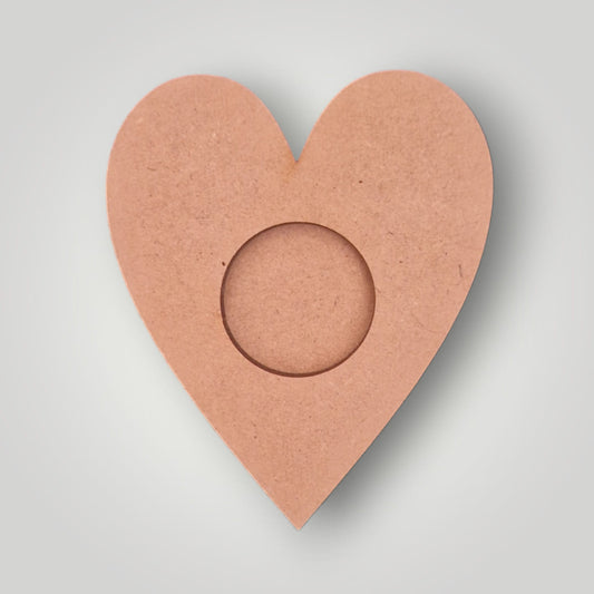 Mécsestartó Szív "3" (026) - lézervágott MDF  - 12x10x1,2 cm