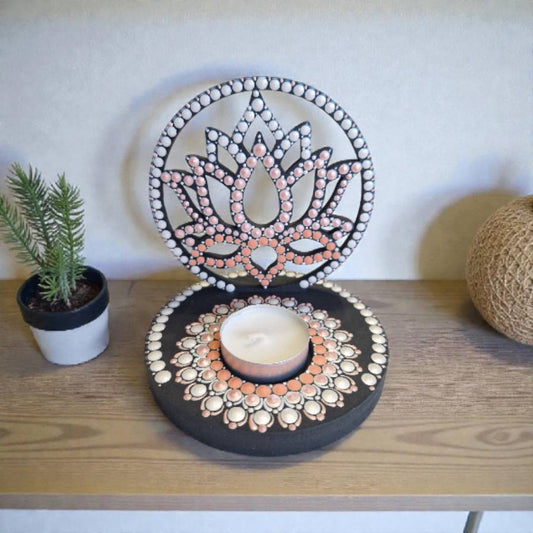 Mécsestartó lótuszvirággal 11 cm