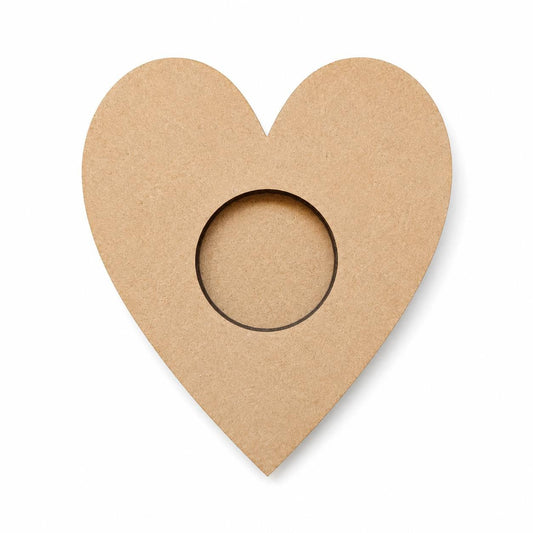 009. Mécsestartó Szív  - lézervágott MDF  - 12x10x1,2 cm