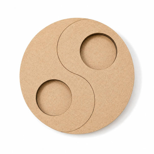 001. Jin Jang  mécsestartó  - lézervágott MDF  - 12x1,2 cm