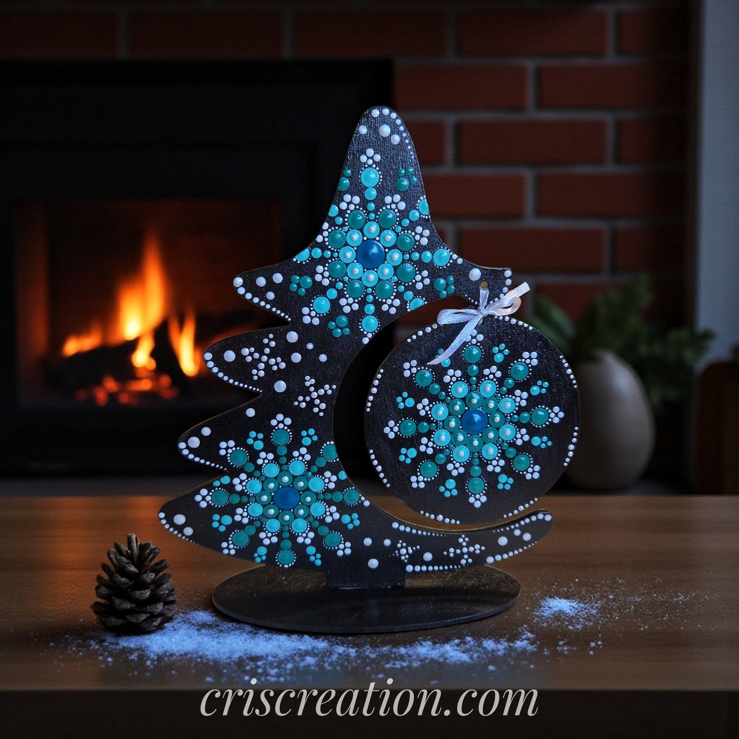 Karácsonyfa dísszel - 20,5x17,5 cm