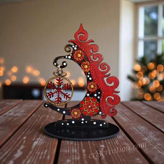 Karácsonyfa dísszel - 20x15 cm