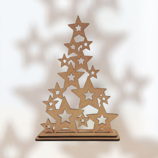 Karácsonyfa csillagokkal - 25x17,5 cm