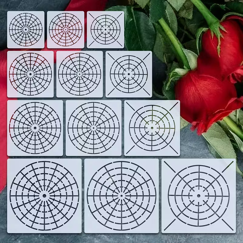 Mandala rajzoló sablonok 12 db-os szett