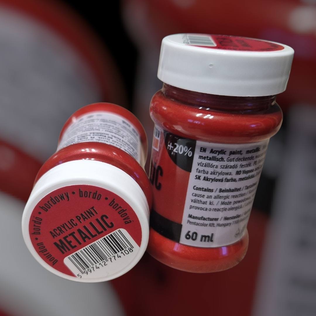 Pentart METÁL festék 60 ml bordó