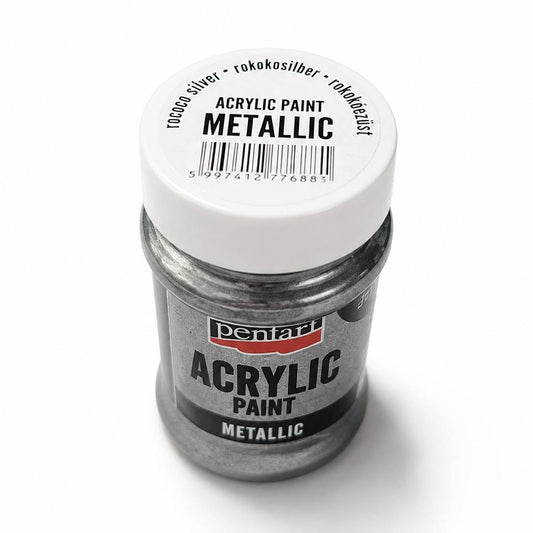 Pentart METÁL festék 60 ml rokokóezüst