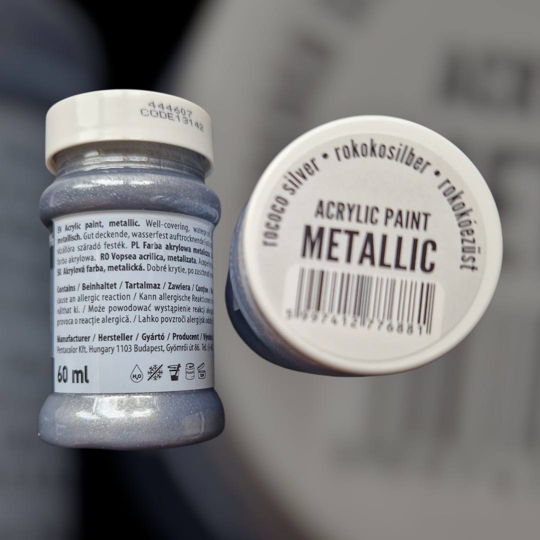 Pentart METÁL festék 60 ml rokokóezüst
