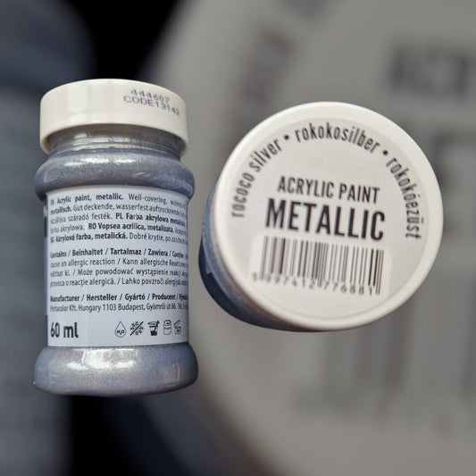 Pentart METÁL festék 60 ml rokokóezüst