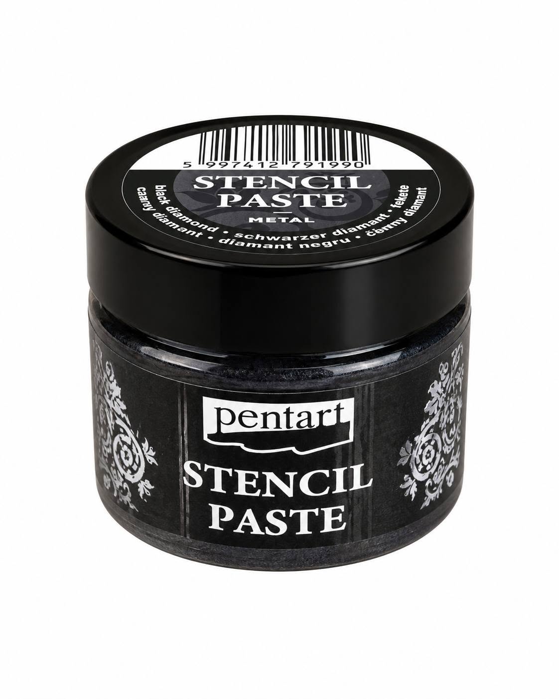 Stencilező paszta metál 50 ml - fekete gyémánt