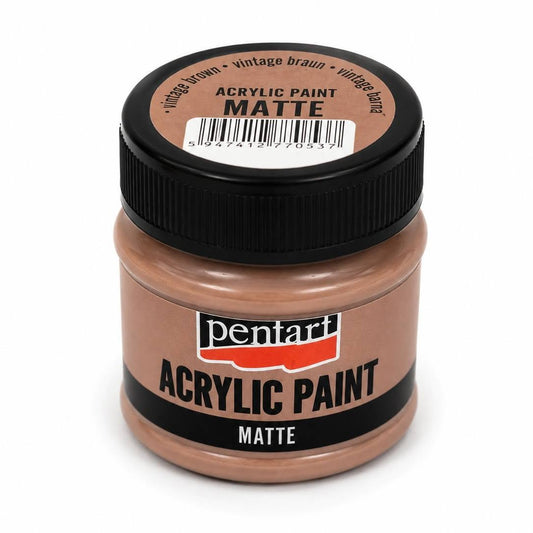 Pentart matt akrilfesték 50 ml vintage barna